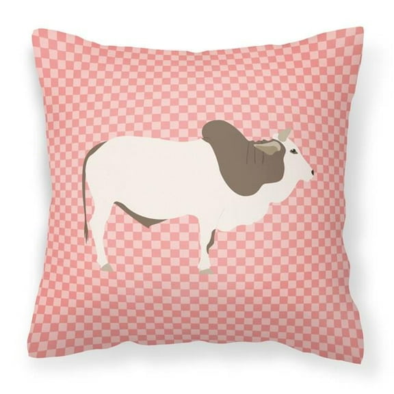 Pink Check Themed Fabric Decorative Pillow