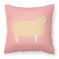 thumbnail image 1 of Pink Check Themed Fabric Decorative Pillow, 1 of 2