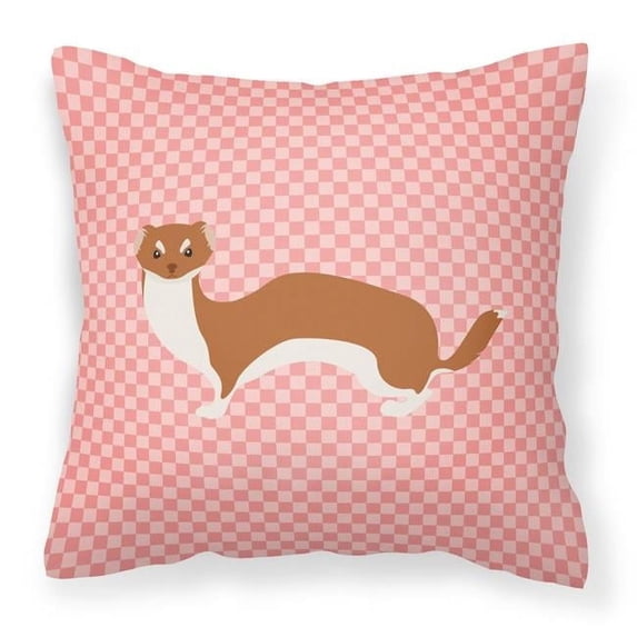 Pink Check Themed Fabric Decorative Pillow