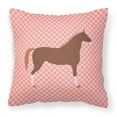 thumbnail image 1 of Pink Check Themed Fabric Decorative Pillow, 1 of 2