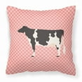 thumbnail image 1 of Pink Check Themed Fabric Decorative Pillow, 1 of 2