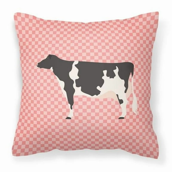 Pink Check Themed Fabric Decorative Pillow