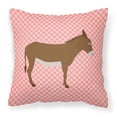 thumbnail image 1 of Pink Check Themed Fabric Decorative Pillow, 1 of 2