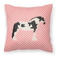 thumbnail image 1 of Pink Check Themed Fabric Decorative Pillow, 1 of 2