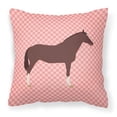 thumbnail image 1 of Pink Check Themed Fabric Decorative Pillow, 1 of 2