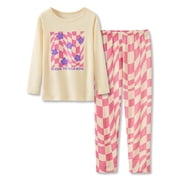 Beezizac Pink Checker Pajamas for Big/Teen Girls   Cute Autumn 2-Piece Long Sleeves Shirt & Pants PJs Play Set Size 10