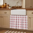 thumbnail image 1 of Pink Checkered Cabinet Curtains 28"W x 35"L, Farmhouse Buffalo Plaid Under Sink Skirt for Bathroom Vanity Kitchen Self Adhesive, Dust-Proof Privacy Curtain for Closet Shelves Laundry Room, 1 of 9