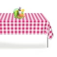 thumbnail image 1 of Pink Checkered Gingham 12 Pack Premium Disposable Plastic Tablecloth 54 Inch. x 108 Inch. Rectangle Table Cover By Grandipity, 1 of 7