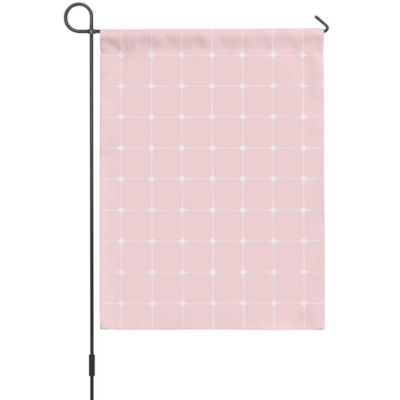 Pink Checkered House Flag 28 x 40 Inches, Modern Minimalist Geometric Grid Lines Plaid Weather Proof Outdoor Patio Flags Double Sided Small House Decoration for Yard Lawn Outside Home