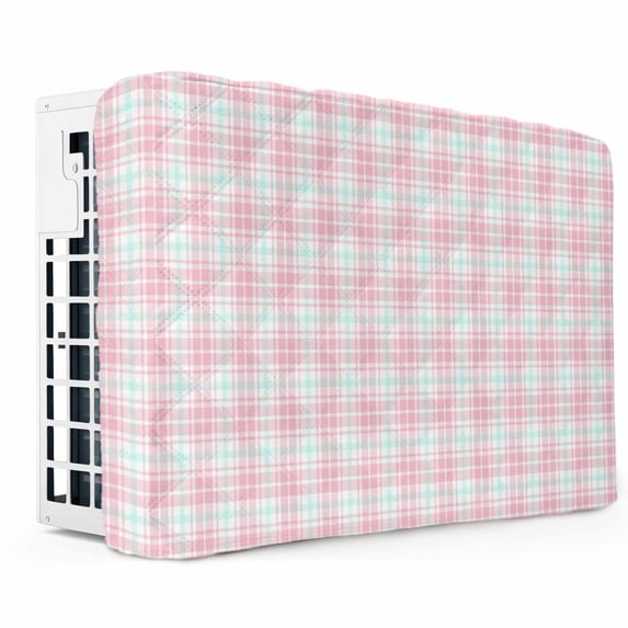 Pink Checkered Indoor Air Conditioner Covers for Window Units ...