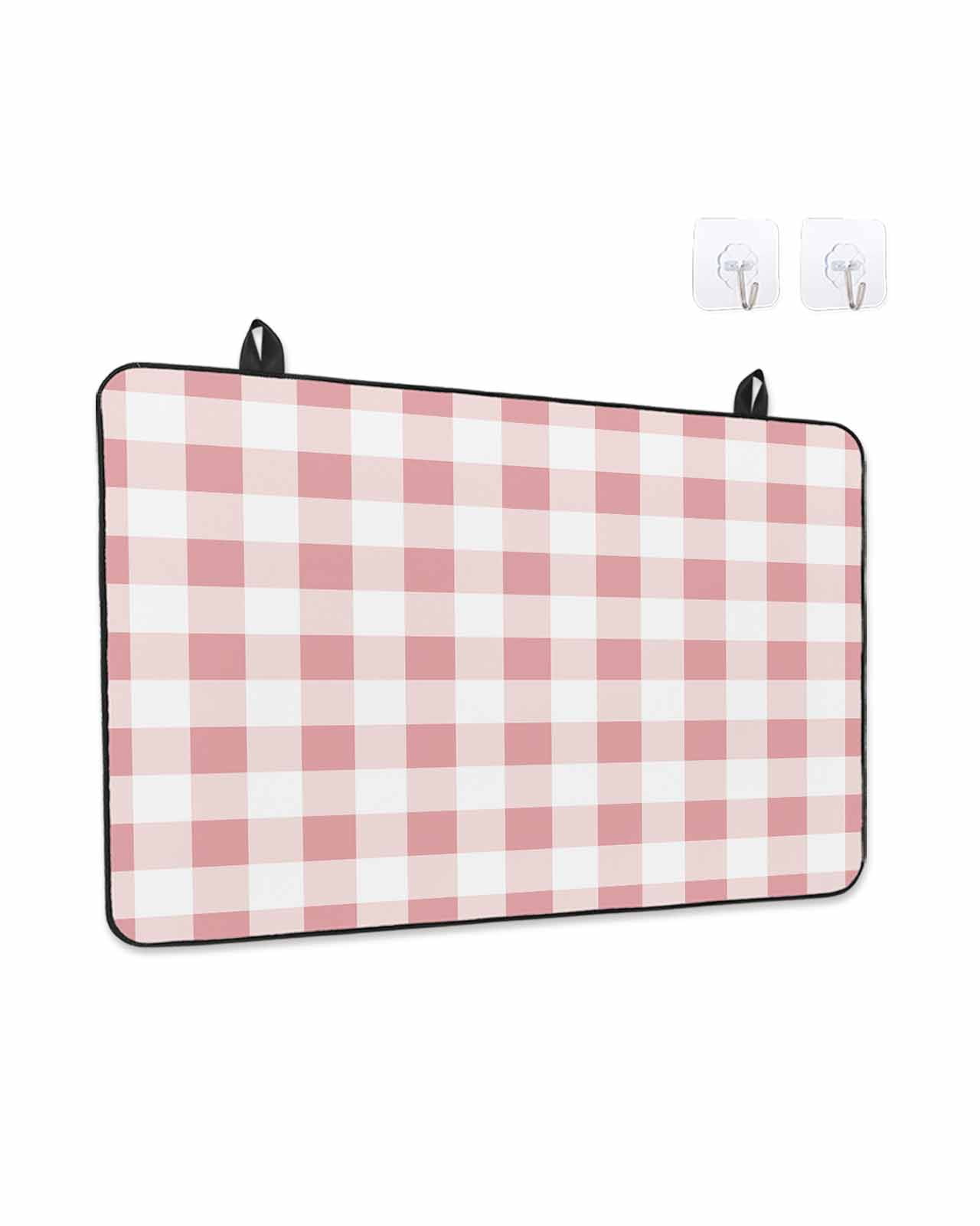 Pink Checkered Stove Top Covers for Electric Stove, Kitchen Glass ...