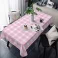 thumbnail image 1 of Pink Checkered Table Cloth Waterproof Tablecloths, Farmhouse Plaid Buffalo Elegant Tablecloth Dining Table Cover for Kitchen Party Tabletop Outdoor, Rectangle Tablecloth 60x120 Inch, 1 of 9