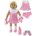 thumbnail image 1 of Pink Cheerleader Uniform with Shoes and Accessories 6PCS Outfit for 18-Inch Dolls, 1 of 4