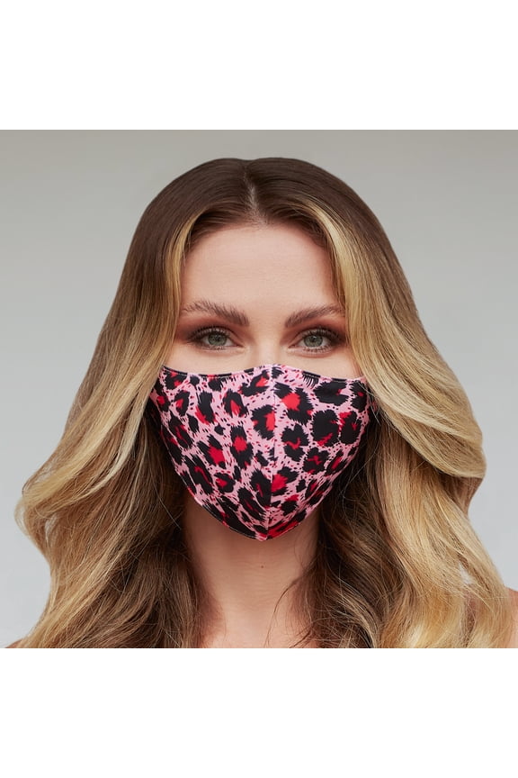 Pink Cheetah Face Mask