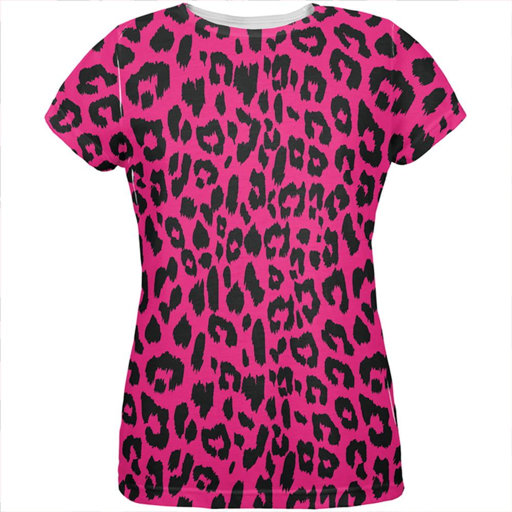 Pink Cheetah Print All Over Womens T-Shirt - 2X-Large Pink Cheetah Print All Over Womens T-Shirt - 2X-Large