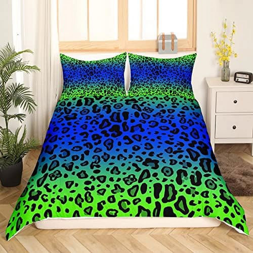 Pink Cheetah Print Duvet Cover Queen Chic Leopard Bedding Set Jungle