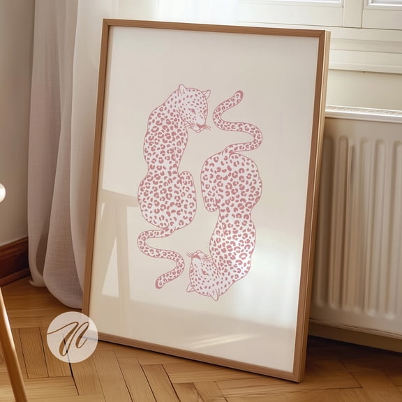 Pink Cheetah Print Wall Art Preppy Dorm Decor Unframed Paper Print