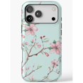 Pink Cherry Blossom Branches on Mint Tough Case for Apple iPhone Series ...