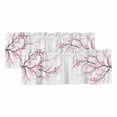 thumbnail image 1 of Pink Cherry Blossom Curtain Valances for Windows, Kitchen Valance Window Treatments Panel 2 Pack, Spring Branches Floral Watercolor Rod Pocket Short Curtains for Bathroom Bedroom 60 x 18 Inch, 1 of 8