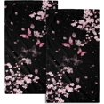 thumbnail image 1 of Pink Cherry Blossom Hand Towel - Abstract Butterflies Bath Face Towels Set of 2 Blossoming Sakura Flowers Branch Tea Towels Guest Towels Kitchen Dish Towel Decor, 1 of 16