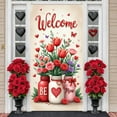 thumbnail image 1 of Pink Cherry Blossom Love Banner Red Heart Romantic Display Cartoon s Golden Love Backdrop for Valentine's Day Anniversary Romantic Date, 1 of 9