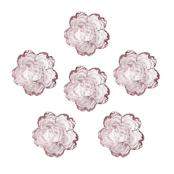 Pink Cherry Blossom Shaped Dessert Bowls, Mini Crystal Bowl, Small Glass Bowls, Tea Bag Holder, Dipping Bowls, Soy Sauce