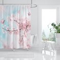thumbnail image 1 of Pink Cherry Blossom Shower Curtain, Japanese Sakura Floral Shower Curtain Set, Plant Flower Cherry Shower Curtains for Bathroom, Waterproof Fabric with 12 Hooks, 72 x 72 Inches, 1 of 6