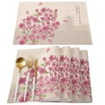 thumbnail image 1 of Pink Cherry Blossom Table Pad Mats for Dining Table Home Kitchen Decor Accessories Linen Placemats Coaster, 1 of 5