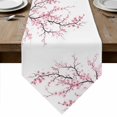 thumbnail image 1 of Pink Cherry Blossom Table Runner Linen Burlap Table Runner 70 Inches Long Spring Branches Floral Watercolor Dresser Scarves for Kitchen Island Coffee Dining Party Wedding Holiday Decor 13"x70", 1 of 8