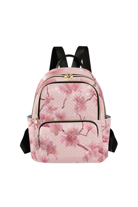 Pink Cherry Blossom Travel Laptop Backpack Casual Daypack Lightweight Bookbag Compartment for Business