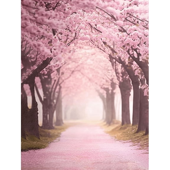 Pink Cherry Blossom Tree Pathway Canvas Art PrintPerfect for Living RoomOfficeYoga StudioWedding Decoration.