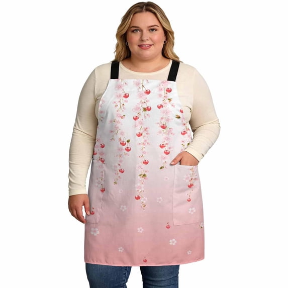 Pink Cherry Blossoms Cooking Aprons for Men with 2 Pockets, 39