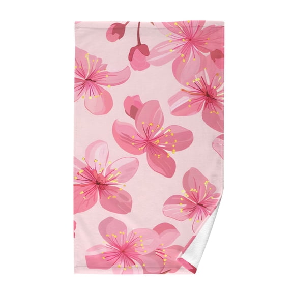 Pink Cherry Blossoms Flower Cotton Face Towels Absorbent Hand Towel Soft Bathroom Towel for Kitchen Hotel Decoration