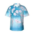 thumbnail image 1 of Pink Cherry Blossoms Hawaiian Shirts For Men, Summer Short-Sleeve Relaxed-Fit Button-Down Shirts Small, 1 of 9