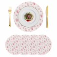 thumbnail image 1 of Pink Cherry Blossoms Round 13 Inch Placemats Set of 4, Spring Floral Flowers Beige HeatResistant Non Slip Place Mats for Dining Table, Wipeable Braided Kitchen Table Mats for Housewarming, 1 of 9