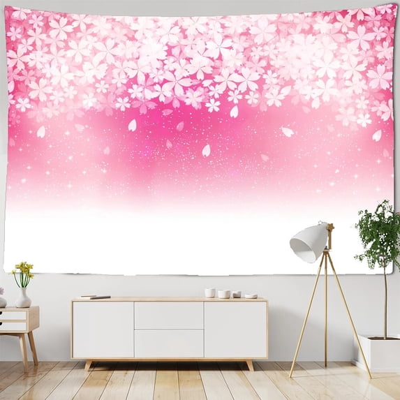 Pink Cherry Blossoms Tapestry Home ration Living Room Flowers Pattern Wall Hanging Tapestr