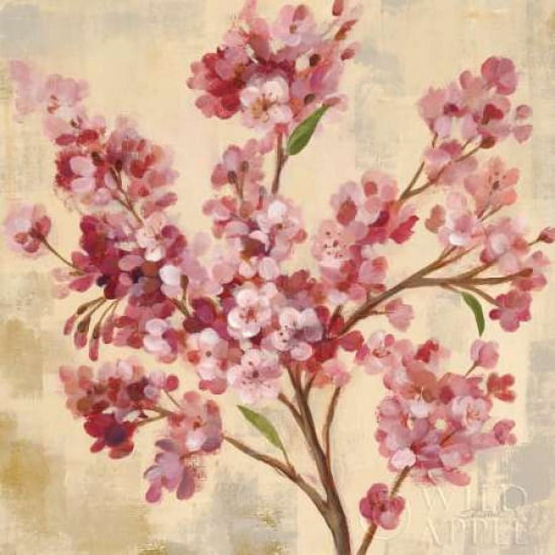 Pink Cherry Branch I Canvas Art - Silvia Vassileva (24 x 24)