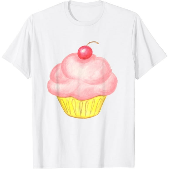 Pink Cherry Cupcake T-Shirt T-Shirt
