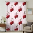 thumbnail image 1 of Pink Cherry Sheer Curtains 63 Inches Long, Farmhouse Watercolor Cherries Fruits Light Filering Curtains, Breathable Simi Curtain Privacy Drapes for Living Room Bedroom Lightweight Window Treatment, 1 of 9