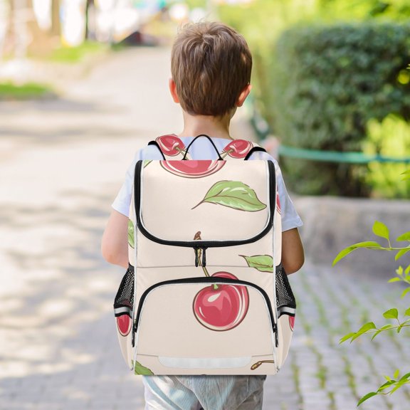 Pink Cherrys Backpack Big Laptop Backpack Casual Daypack Quilted Large Capacity Large Bookbags
