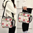 thumbnail image 1 of Pink Cherrys Lunch Bag Cooler Bag Cooling Tote Portable Shoulder Strap Interior Pockets for Picnic Travel, 1 of 7