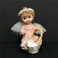 thumbnail image 1 of Pink Cherub with Fibre Optic Wings Holding A Baby Figurine, 1 of 1
