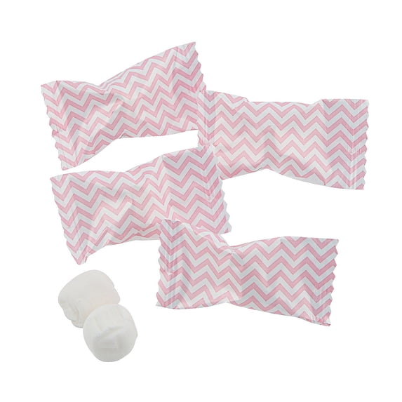 Pink Chevron Buttermints, Edibles, Wedding, 108 Pieces