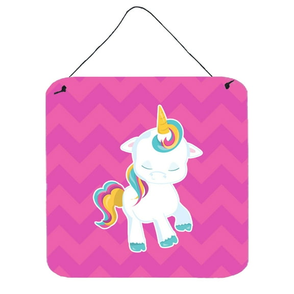 Pink Chevron Unicorn Wall or Door Hanging Prints