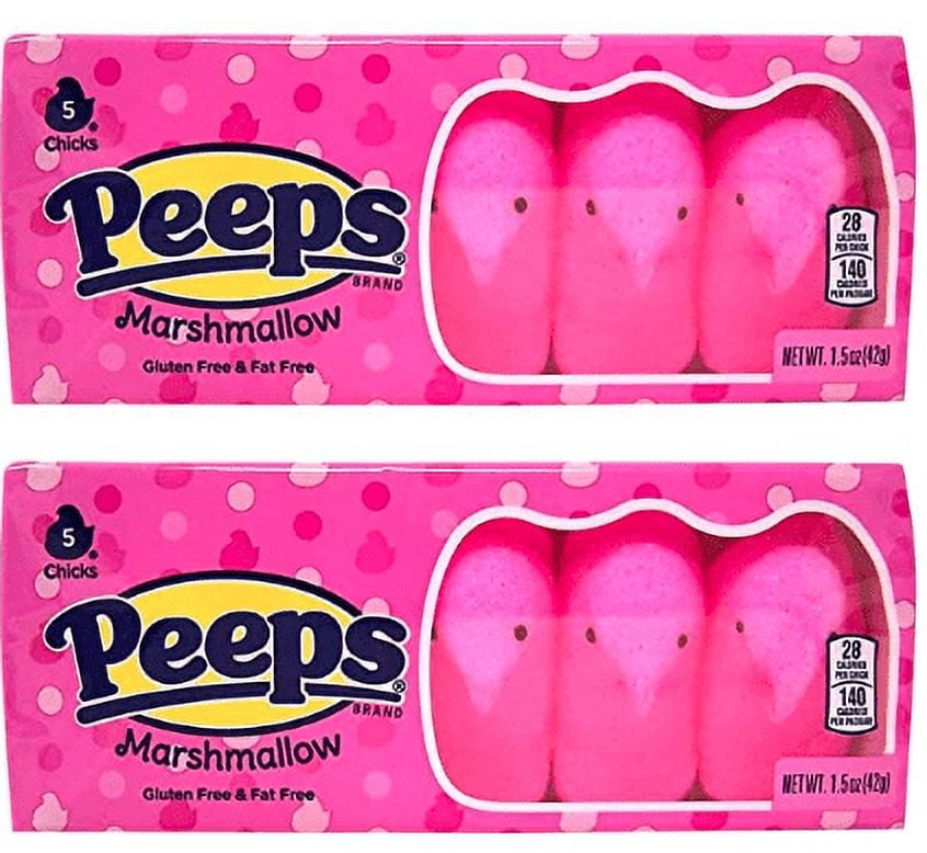 Pink Chick Peeps, Easter Basket Candy, Pack of 2, 1.5 Ounces per Pack