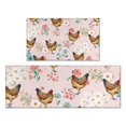 thumbnail image 1 of Pink Chicken Floral Pattern Kitchen Rugs Sets Of 2,Anti Fatigue Kitchen Mat Rugs Non Slip Washable,Decorative Kitchen Floor Mats for Kitchen,Sink,Laundry,17"x30"+17"x47", 1 of 7