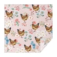 thumbnail image 1 of Pink Chicken Floral Pattern Square Tablecloth,Waterproof Square Table Cover,Wipeable Spillproof Washable Table Cover for Home Kitchen Party Decor 52"x52"(132x132cm), 1 of 6