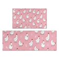 thumbnail image 1 of Pink Chicken Pattern Kitchen Rugs Sets Of 2,Anti Fatigue Kitchen Mat Rugs Non Slip Washable,Decorative Kitchen Floor Mats for Kitchen,Sink,Laundry,17"x30"+17"x47", 1 of 7