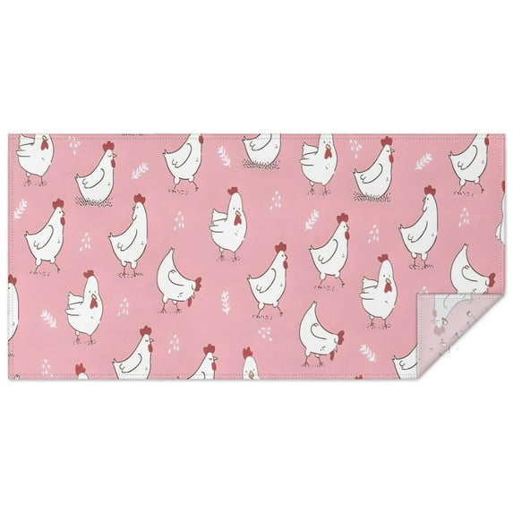 Pink Chicken Pattern Rectangle Tablecloth 60"x120",Waterproof Polyester Rectangle Table Cloth, Wipeable Spillproof Polyester Tablecloth for Dining, Camping, Indoor and Outdoor