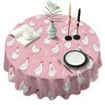 thumbnail image 1 of Pink Chicken Pattern Round Tablecloth 60"x60",Wrinkle Wipeable Table Cloth for Kitchen Dining Room Picnic Patio Party, 1 of 6